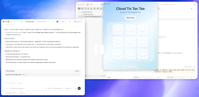 Codex가 자기 커서로 Mac 앱을 열고 조작하는 화면. 출처: OpenAI(Help Net Security 보도 이미지) Codex가 자기 커서로 Mac 앱을 조작하는 화면
